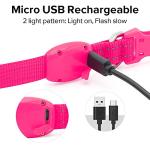 LED Rechargeable Light Up Dog Collar - Pink XS