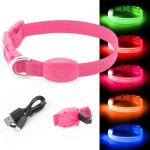 LED Rechargeable Light Up Dog Collar - Pink XS