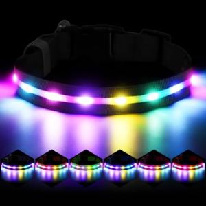 Light Up USB Rechargeable Dog Collar - 6 Modes