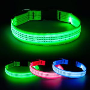 Light Up Dog Collar - Reflective LED Adjustable
