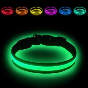 LED Dog Collar - Rechargeable, Waterproof, 7 Colors