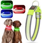 Green LED Dog Collar - Adjustable & Reflective