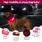 LED Rechargeable Light Up Dog Collar for Night