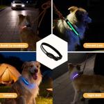 LED Dog Collar - Rechargeable, Waterproof, 7 Colors