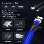 USB Rechargeable LED Dog Collar with Metal Buckle