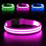 LED Light Up Dog Collar - Rechargeable Glow Pink