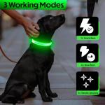 LED Light-Up Dog Collar – Adjustable & Reflective Green