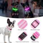 LED Light Up Dog Collar - Rechargeable Glow Pink