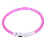 SUPVOX Neon Pink Reflective LED Dog Collar