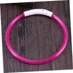 SUPVOX Neon Pink Reflective LED Dog Collar