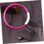 SUPVOX Neon Pink Reflective LED Dog Collar
