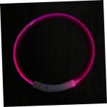 SUPVOX Neon Pink Reflective LED Dog Collar