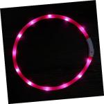 SUPVOX Neon Pink Reflective LED Dog Collar