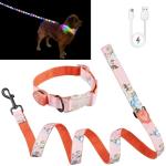Rechargeable LED Reflective Dog Collar - Large Green