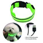 USB Rechargeable LED Dog Collar - Adjustable Green