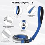 Blue Reflective LED Dog Collar and Leash Set