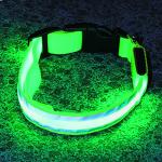 USB Rechargeable LED Dog Collar - Adjustable Green