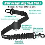 COOYOO Adjustable Retractable Dog Seat Belt