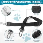 Adjustable Dog Seat Belt Set for Car Travel