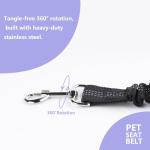Adjustable Dog Seat Belt with Elastic Bungee