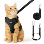 Adjustable Cat Harness and Leash Set, Black