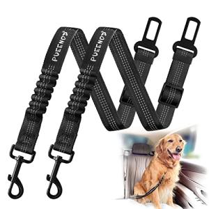 Adjustable Dog Seat Belt with Bungee Buffer - 2 Pack
