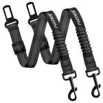 Adjustable Dog Seat Belt with Bungee Buffer - 2 Pack