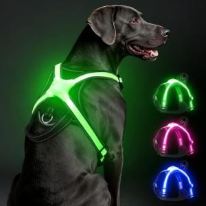 LED Light Up Dog Harness for Night Safety
