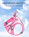 Pink Soft Mesh Dog Harness and Leash Set
