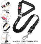 3-Piece Adjustable Dog Car Seat Belt Set
