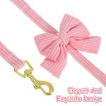 Cute Pink Dog Collar and Leash Set with Bowtie