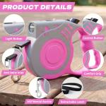 COSOWO Retractable Dog Leash with Flashlight, 16FT