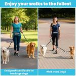 Hands-Free Dog Leash with Pouch for Two Dogs