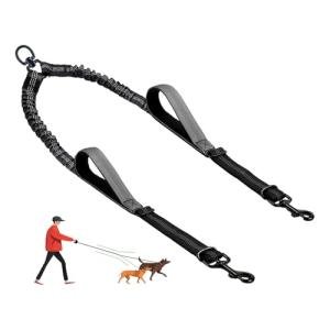 LEOSASA Double Dog Leash with No-Tangle Coupler