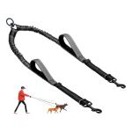 LEOSASA Double Dog Leash with No-Tangle Coupler