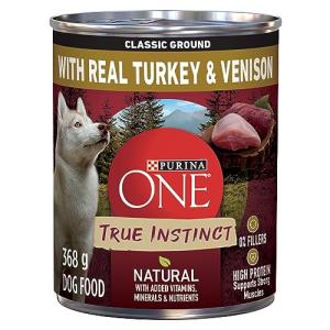 Purina ONE True Instinct Wet Dog Food, 12 Cans