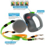 Wigzi Dual Retractable Dog Leash - 10ft, Waterproof