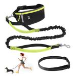Hands-Free Bungee Dog Leash with Pouch - Black