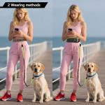 Hands-Free Bungee Dog Leash with Pouch - Black