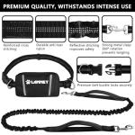 Hands-Free Dog Leash with Pouch and Bungee