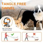 MingXpet 2-Dog Leash with 360° Swivel Bungee