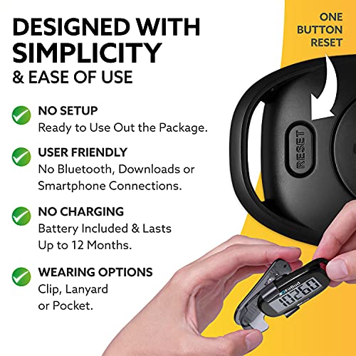 3DFitBud 3D Pedometer with Clip and Lanyard