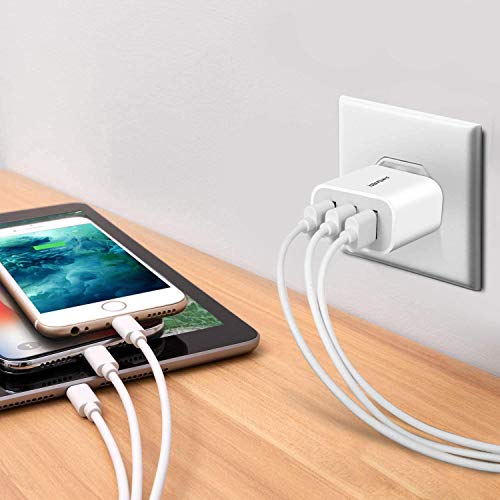 Amoner 15W 3-Port USB Wall Charger 2-Pack