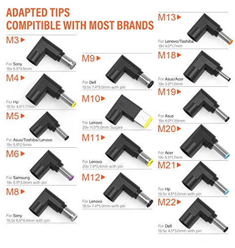 90W Universal Portable Laptop Charger with Multi Tips