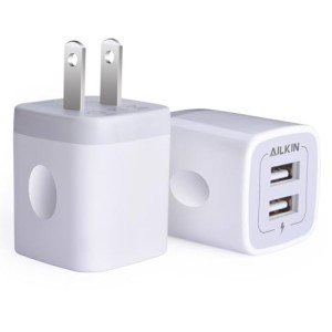 Dual USB Wall Charger Pack for iPhone and Samsung