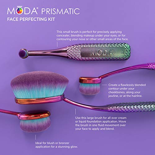 Moda Prismatic Face Brush Set - 4 Pieces