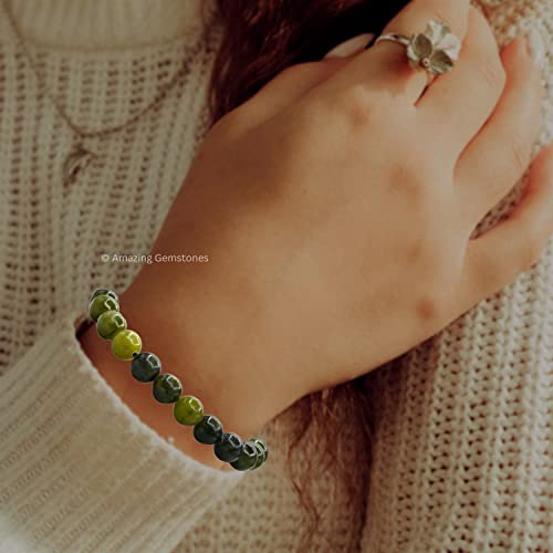 Green Jade Protection Healing Crystal Adjustable Bracelet Unisex