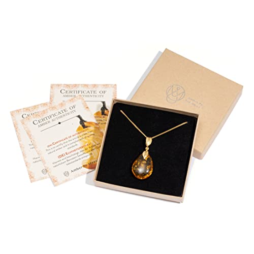 Sparkling Baltic Amber Pendant Necklace for Women