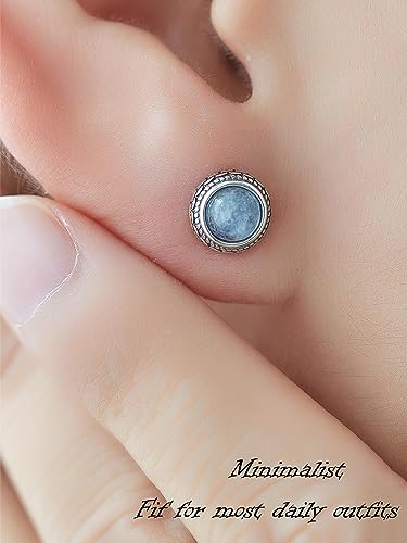 Genuine Aquamarine Sterling Silver Stud Earrings Birthstone Jewelry