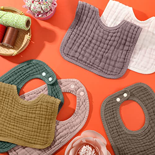 6-Pack Stylish Muslin Bibs for Babies
